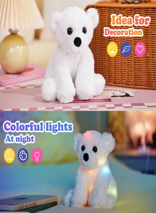 BSTAOFY Glow Polar Bear Light up Stuffed Animal LED Night Light Bear Soft Plush Toy Adorable Birthday Mother's Children's Day Valentines for Toddler Kids, White, 9.5'' - Image 5